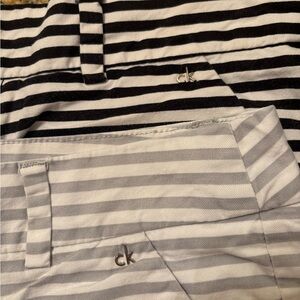 Calvin Klein Women’s Striped Shorts - Black and White
